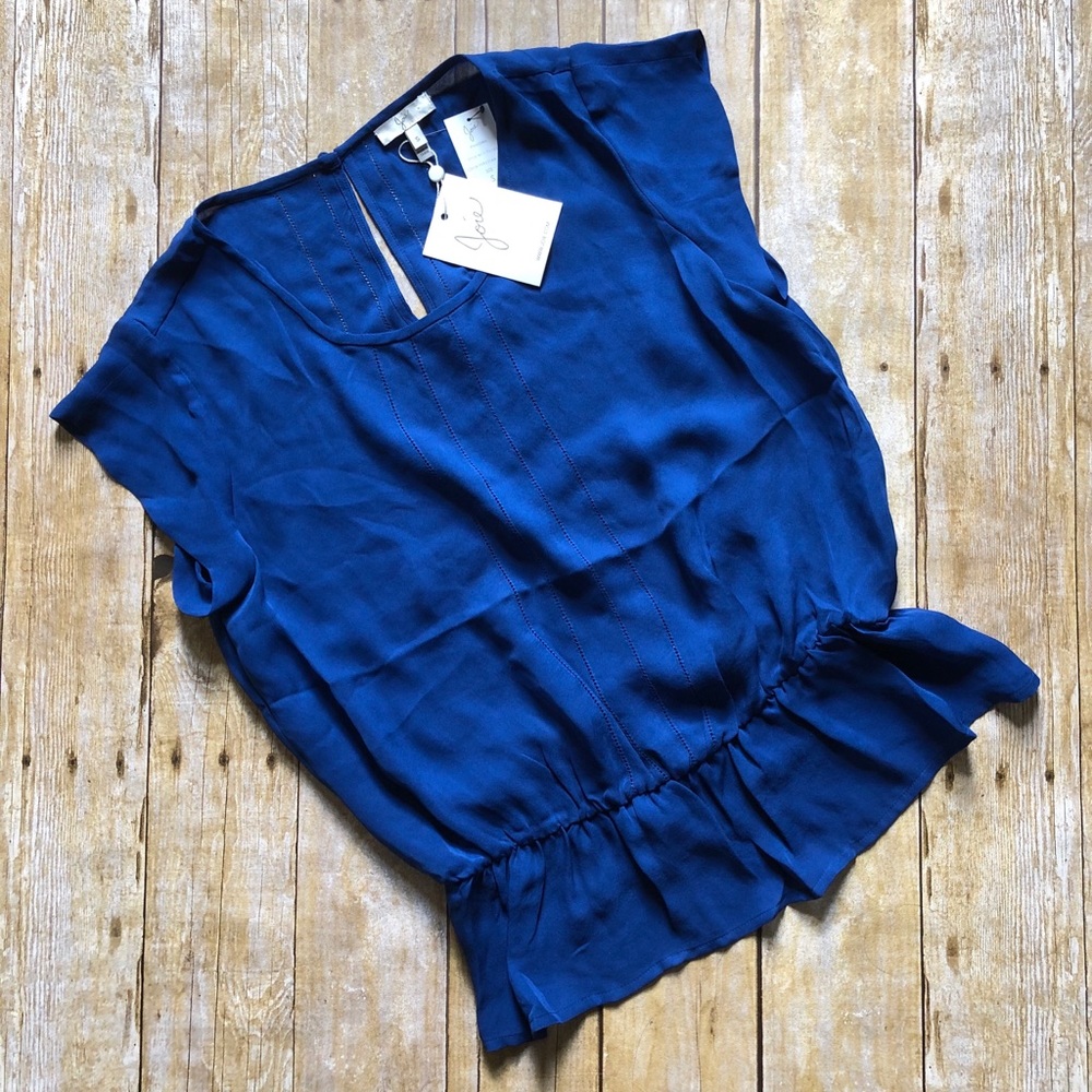 Joie Phaedra Peplum Silk Blouse Top NEW w/ tags
